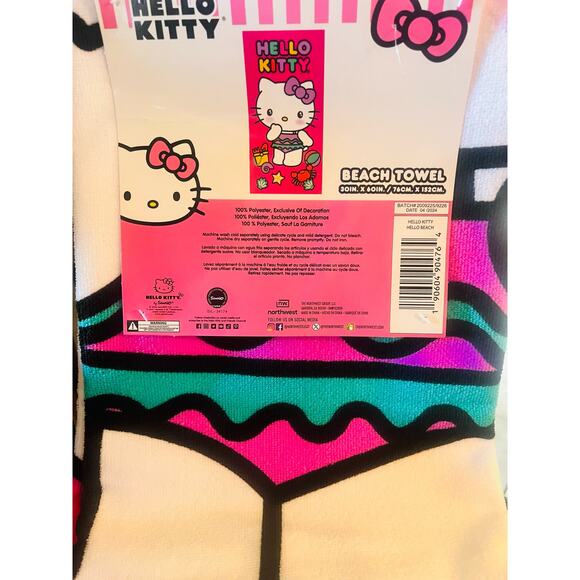 Hello kitty Hello Beach 30 BY 60 INCH - Picture 2 of 5